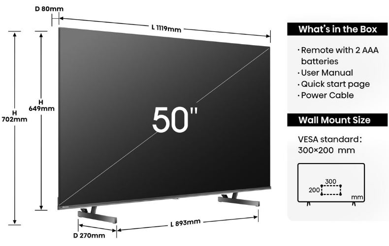Hisense 65-Inch E7N_PRO QLED 144Hz LED TV | 65E7N_PRO