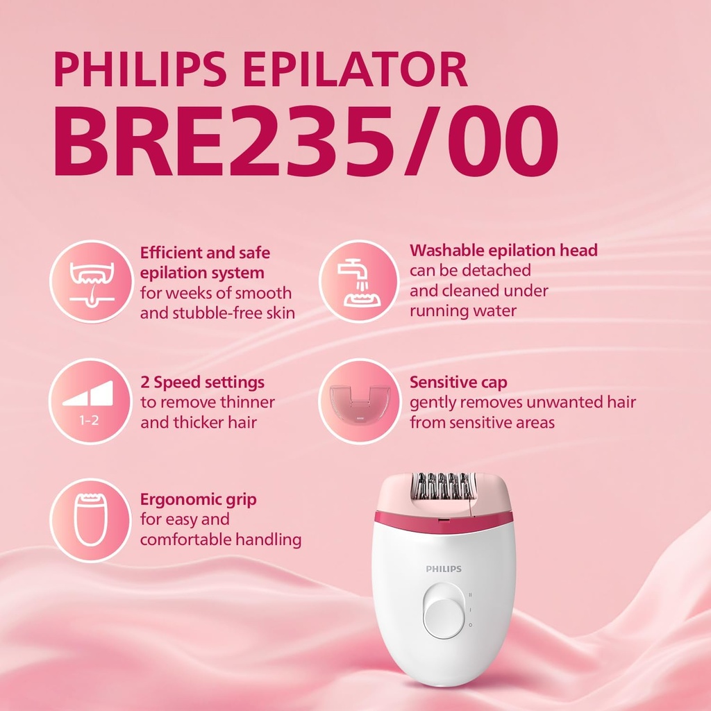 Philips Satinelle Essential Epilator with Opti & 4 | BRE275/00