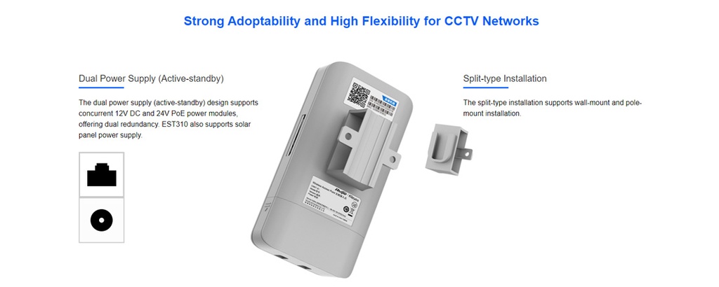 Reyee 5GHz AC 10dBi 60° Pre-Paired Kit | RG-EST310 V2