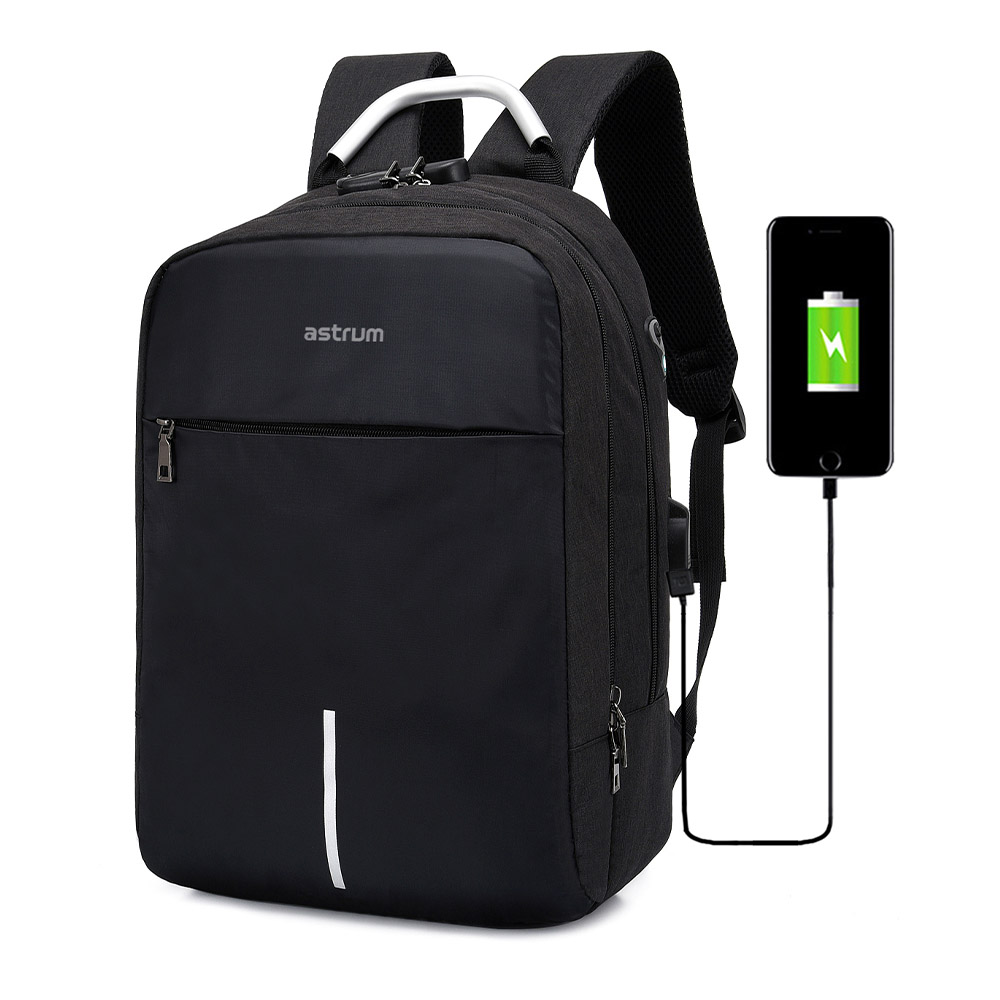 ASTRUM LB220 BACKPACK OXFORD 300D 15″ BLACK/BLACK
