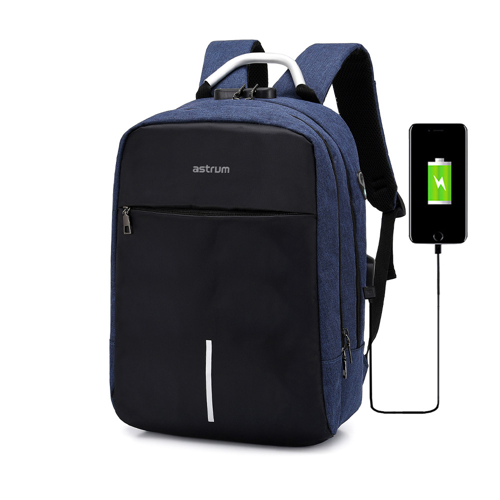 ASTRUM LB220 BACKPACK OXFORD 300D 15″ BLUE/BLACK