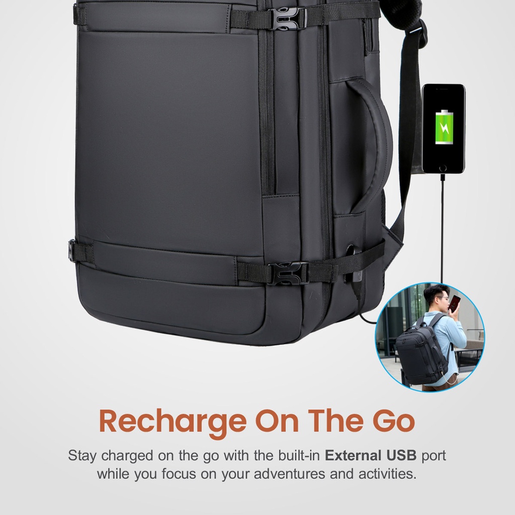 ASTRUM LB310 BACKPACK PU TRAVEL EXPEND BLACK