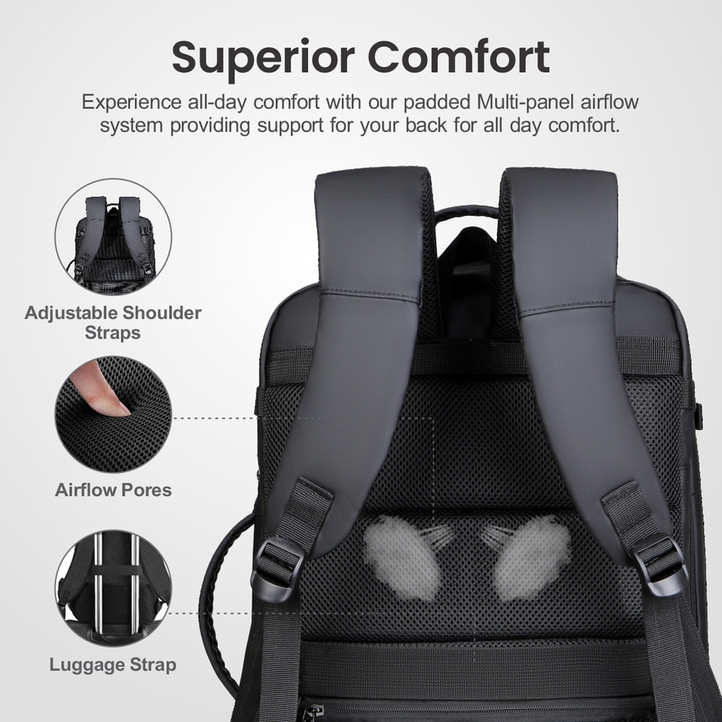 ASTRUM LB310 BACKPACK PU TRAVEL EXPEND BLACK