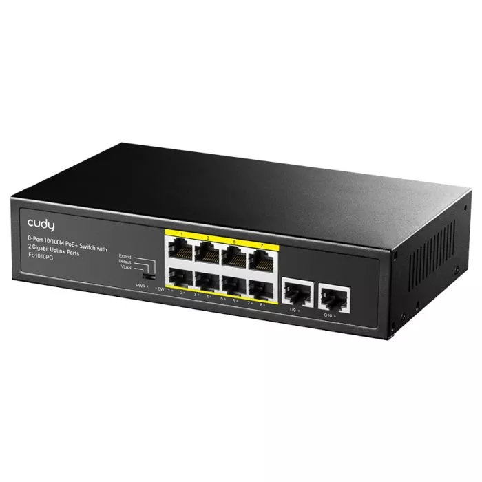 Cudy 8 Port Fast Ethernet PoE 115W 2 Gigabit Switch | FS1010PG