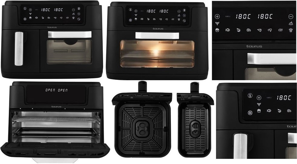 Taurus Air Fryer Dual Zone Digital Non-Stick Black 9.5L 2400W Duo | 973936
