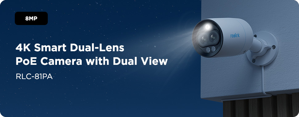 Reolink RLC-81MA 4K Smart Dual-Lens PoE Camera with Dual View