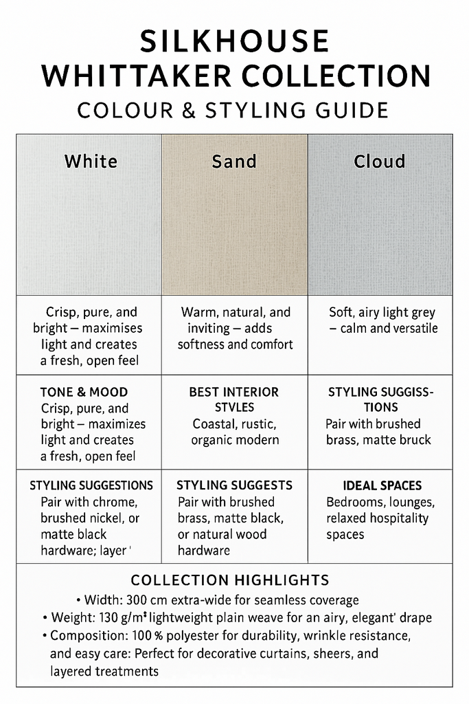 Silkhouse Whittaker – White Curtain Fabric