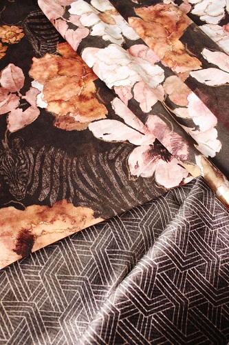 Out Of Africa Pia Raya Rainbow Printed Velvet Fabric (140cm Wide) (copy)