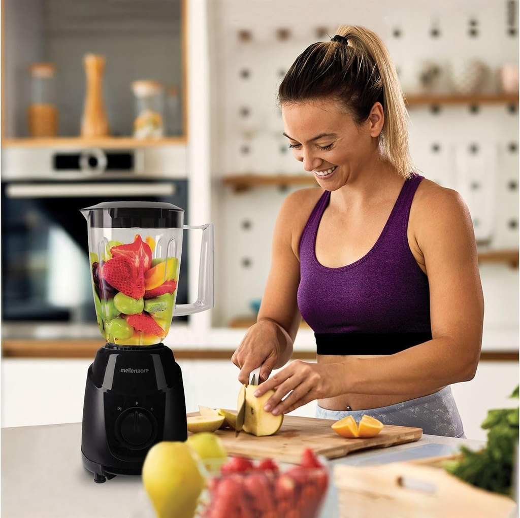 Mellerware 1L 300w Jug Blender Black ABS – 1L Plastic Jar | 62100BK