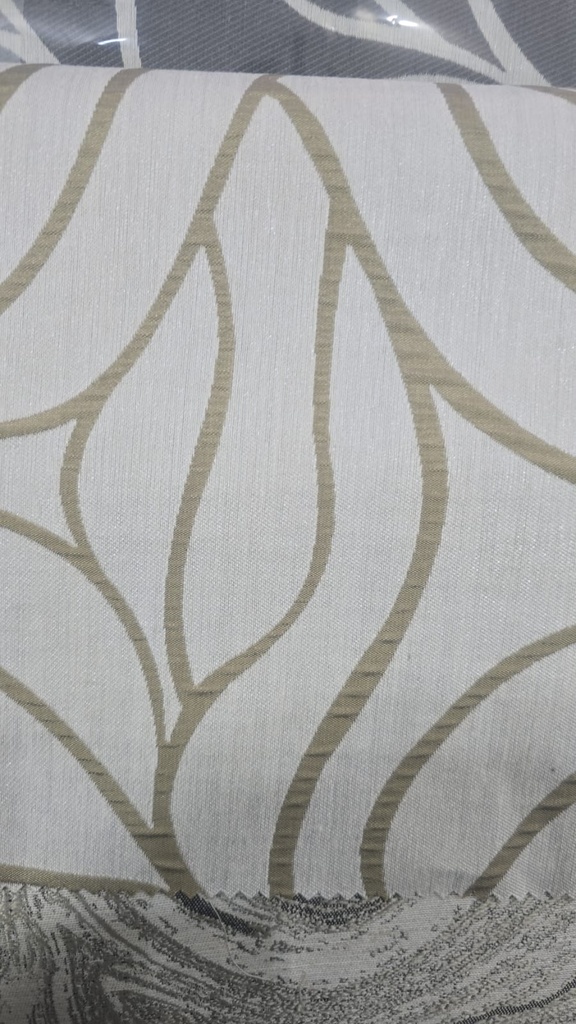 River Fabric Verona Sand Embossed Organic Motif 100% Polyester Curtain Fabric – 280 cm Wide, 190 GSM