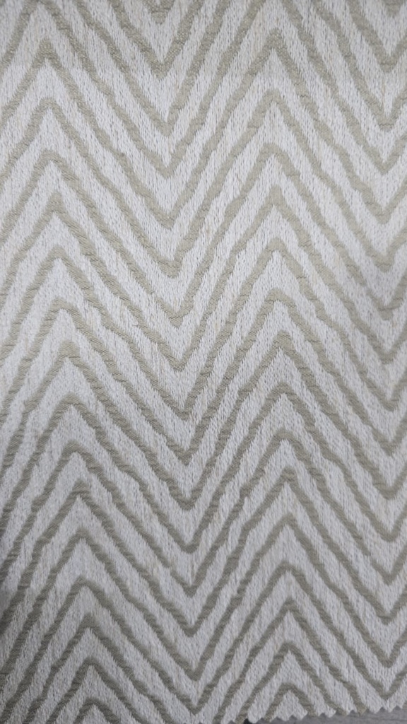 River Fabric Ziggy Natural Chevron 93% Polyester / 7% Linen Curtain Fabric – 2.9 m Wide, 270 GSM