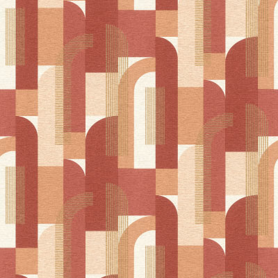Silkhouse Casa Mila - Archi Medes Wallpaper in Coral