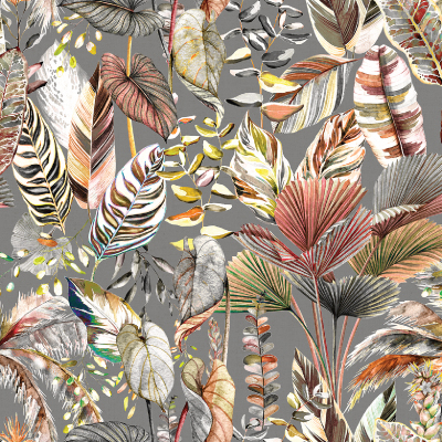 Silkhouse Borneo - Dosel Toronto Botanical Dual-Purpose Fabric in Fog (280cm Wide)