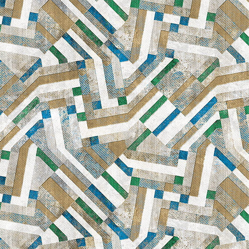 Copacabana Outdoor Pestana Geometric Print Upholstery Fabric in Peacock (145cm Wide)