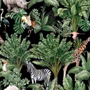 Out Of Africa Giraffe Manor Night Printed Cotton Fabric (280cm Wide)