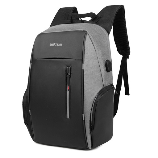 Astrum LB210 15″ PU + Nylon Laptop Backpack with USB – Black