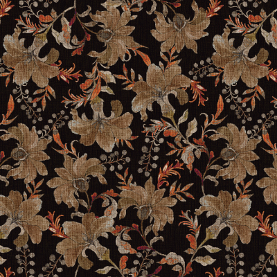 Silkhouse Bloomingdale - Balmoral Botanical Dual-Purpose Fabric in Raven (280cm Wide)