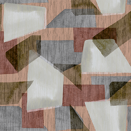 Copacabana Outdoor Cariocas Geometric Print Upholstery Fabric in Brick (145cm Wide)