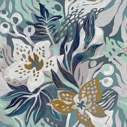 Copacabana Outdoor Sol De Janeiro Botanical Print Upholstery Fabric in Azure (145cm Wide)