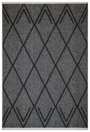 Crossland Anthracite Geometric Rug - Silkhouse 160×220 cm Low Pile